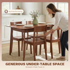 HOMCOM 47" Mid-Century Modern Dining Table for 4, Rectangular Kitchen Table with Wood Grain Finish, Tapered Legs, Wood Frame for Small Spaces, Dining Room, Apartment, Easy to Assemble, Walnut