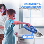 Handheld Vacuum Cordless Rechargeable – 6000Pa Mini Hand Held Vacuum, LED Light, 20–25 Mins Runtime, USB Charging, 500ML Cup – Lightweight Small Vacuum Cleaner Cordless for Car/Office/Home