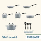 Farberware EcoAdvantage Ceramic Nonstick Cookware/Pots and Pans Set, 13 Piece - Gray
