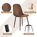 7 Piece Dining Table Set .Dinner Table Set for 6 .71'' Kitchen Table and Suede Nap Fabic Chairs Set of 6 .6 Chair Dining Table Set for Kitchen Dining Room