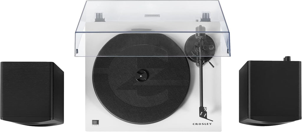 Crosley KT6101-WH Belt-Drive Bluetooth Turntable with Built-in Preamp and Included Speakers  White