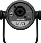 Shure MV7i Smart Microphone – USB-C & XLR Mic for Podcasting  Music & Streaming with Built-in Audio Interface  Auto Level Mode  Advanced DSP  All-Metal Design  Black