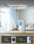 Windowless Portable Air Conditioner, 26.1" Small Evaporative Air Cooler for Room No Window, 3-Speed Settings, 4 Modes, 7H Timer, Remote Control, 4 Ice Packs, Quiet AC Unit for Bedroom, White
