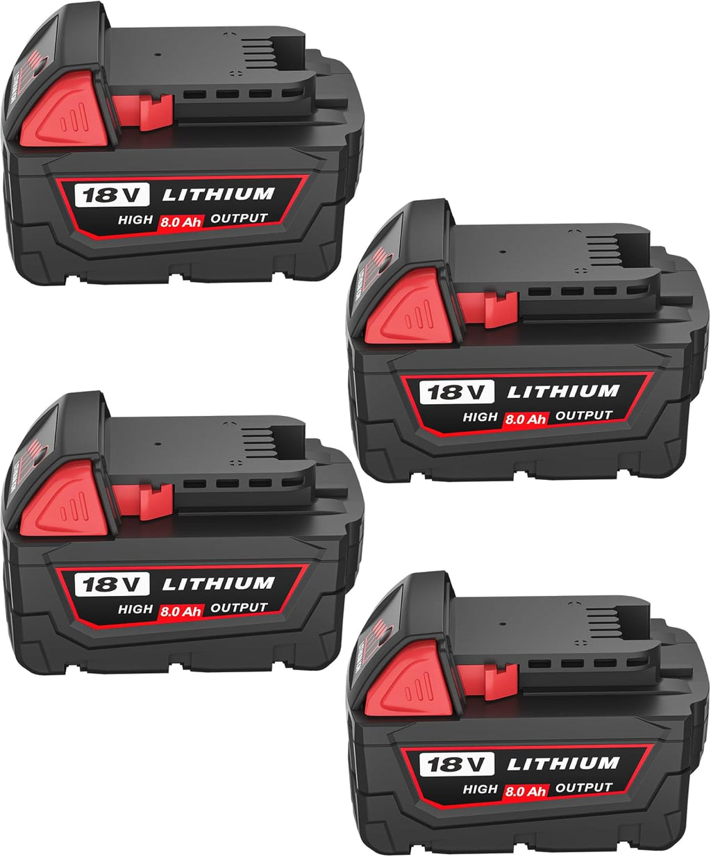 HOCHSTERN 4Pack M-18 Battery 8.0Ah Replacement for Milwaukee 18V Battery 48-11-1862 48-11-1852 48-11-1880 Compatible with Milwaukee 18 Volt Batteries Cordless Power Tools