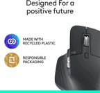 Logitech MX Master 3S Bluetooth Edition Wireless Mouse, No USB Receiver - Ultra-Fast Scrolling, Ergo, 8K DPI, Track on Glass, Quiet Clicks, Works with Apple Mac, Windows PC, Linux, Chrome - Graphite