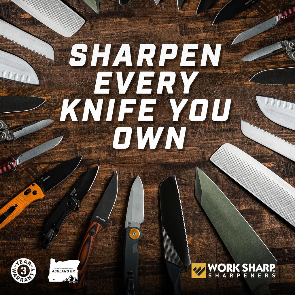 Work Sharp Professional Precision Adjust Elite Set Knife Sharpener value combo bundle with the Guided Field Knife Sharpener
