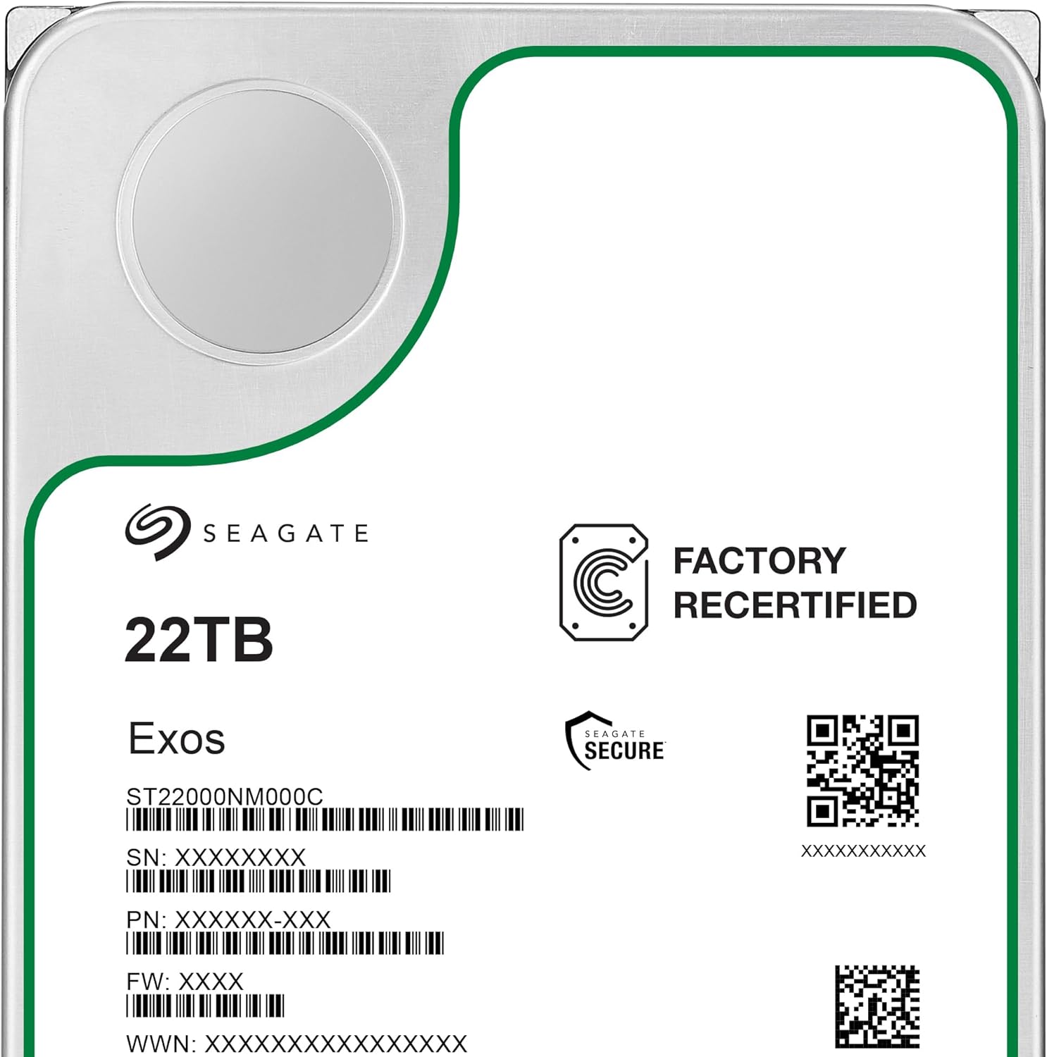 Seagate Exos 22TB SATA HDD 6Gb/s 7200RPM 3.5-inch Enterprise Hard Drive (ST22000NM000C) (Renewed)