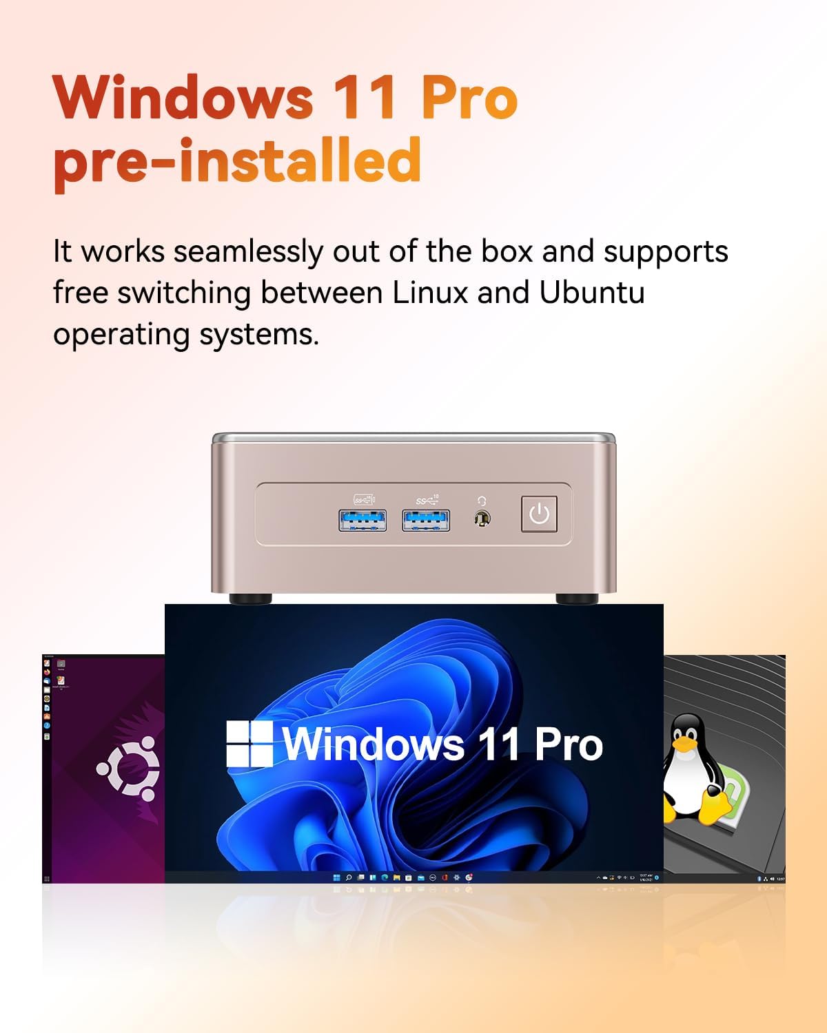 GEEKOM A5 Mini PC with AMD Ryzen 5 7430U  3-Year Coverage  16GB RAM(Upgradable  Not LPDDR)&512GB M.2 NVMe SSD  Windows 11 Pro Desktop Computer Support 8K/Wi-Fi 6/BT 5.2/USB 3.2/SD Slot/6x USB