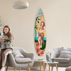 Beach Decor Surfboard Wall Art - Aloha Hawaii Plaque - Tropical Coastal Beach House Wall Decor for Living Room Bedroom Bathroom Patio Tiki Bar Hawaiian Island Ocean Wood Sign Large 60x15
