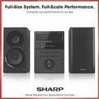Sharp XL-BH250 Sharp 5-Disc Micro Shelf Executive Speaker System with Bluetooth  USB Port for MP3 Playback  AM/FM  Audio in for Digital Players