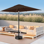 AreShark 6.5' x 10' Rectangular Patio Umbrellas for Outdoor, Outdoor Table Umbrella, Large Outdoor Patio Umbrellas with 6 Sturdy Ribs for Pool, Garden, Deck & Market (Brown)