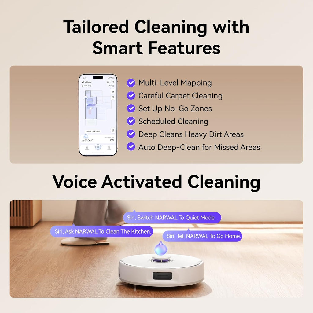 NARWAL Freo X10 Pro Robot Vacuum and Mop Combo, 11,000Pa Suction, DualFlow Tangle-Free System, MopExtend Edge Cleaning, Self-Emptying, Auto Mop Wash & Dry, LiDAR Navigation, for Pet Hair & Hard Floors