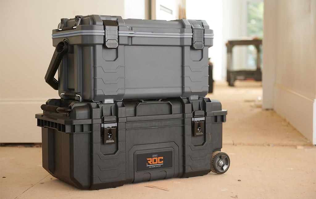 Keter ROC Pro Gear Heavy Duty Tool Storage Rolling Mobile Toolbox 28 inch Black/Grey