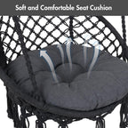ANOW Hammock Swing with Stand Included, Outdoor Hanging Swing Chair with Stand and Removable Seat Cushion, Max 400 Lbs, Dark Grey