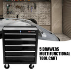 RYH 5Drawers Rolling Tool Chest & Tool Box on Wheels | Heavy Duty Metal Cart with Ball Bearing Drawers | Fits US General Tool Box for Garage Storage (Black, 5 Drawers（29.9" H × 24.2" W × 12.9" D)