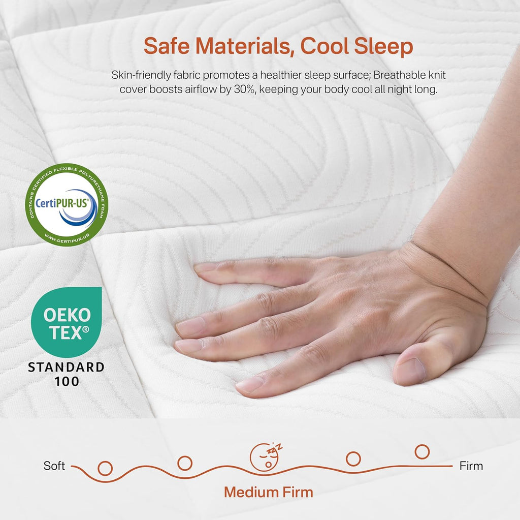 King Size Mattress 14 Inch, Hybrid King Mattress in a Box, Medium Firm Mattresses with Individual Pocket Springs and Soft Memory Foam for Cooler Sleep, Pressure Relief, Motion Isolation