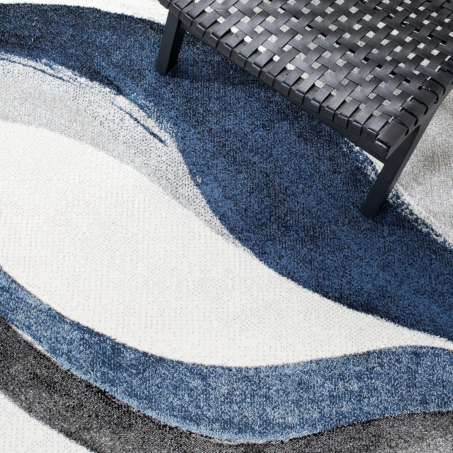 SAFAVIEH Hollywood Collection Area Rug - 9' x 12', Grey & Blue, Mid-Century Modern Design, Non-Shedding & Easy Care, Ideal for High Traffic Areas in Living Room, Bedroom (HLW766F)