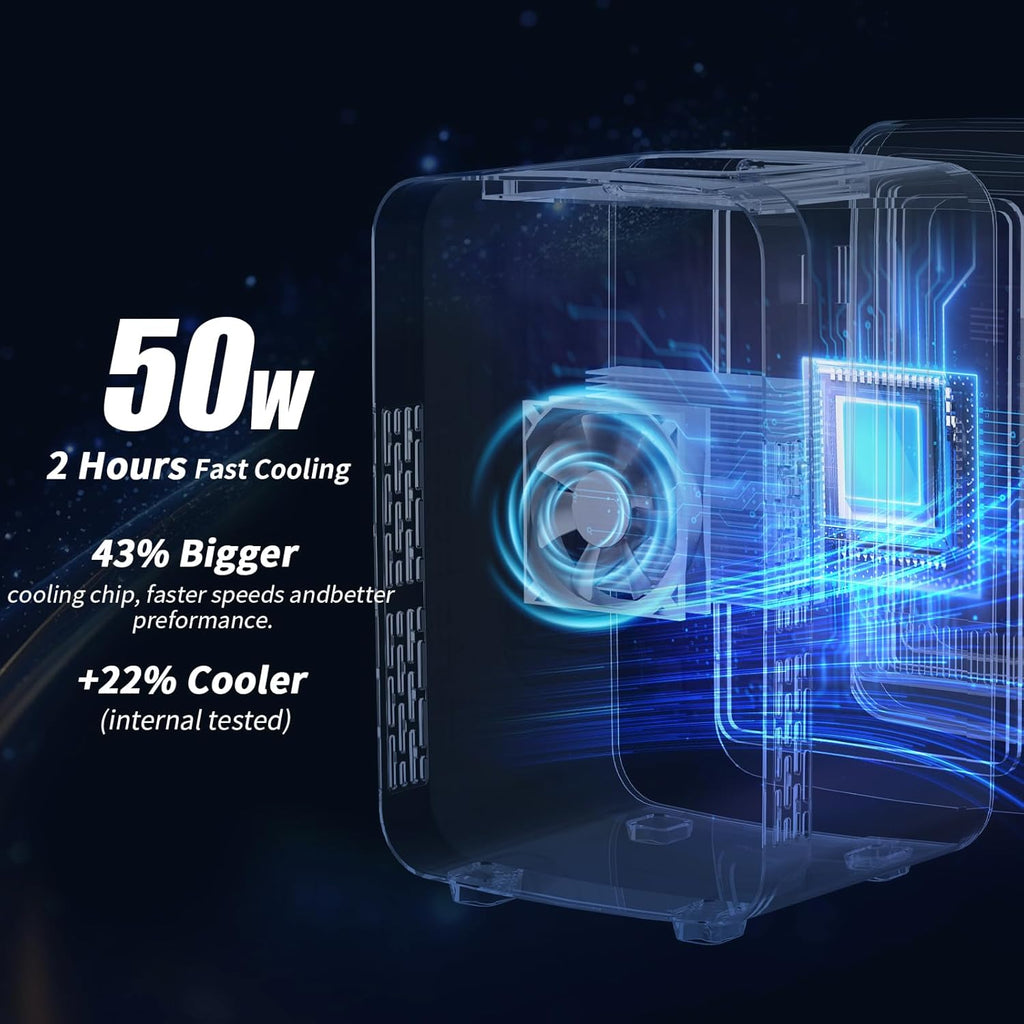 YASHE 10L Mini Fridge, 10 Liter/15 Cans Mini Fridge for Bedroom, 110V AC/ 12V DC Thermoelectric Cooler and Warmer, Portable Mini Fridge for Skincare, Makeup, Drink, Car, Office, Bedroom, Dorm, White