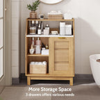 Bathroom Storage Cabinet, Small Storage Cabinets with Doors and Shelves, Coffee Bar Cabinet Buffet Sideboard Cabinet for Dining Room, Living Room, Entryway (Wood)
