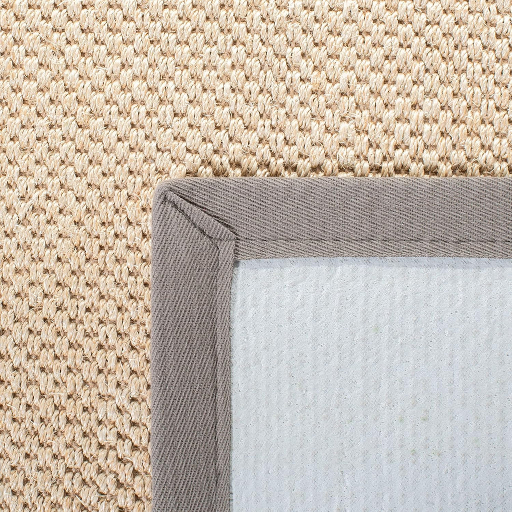 SAFAVIEH Area Rug 8x10 - Natural Fiber Collection - Large - Maize & Grey, Sisal, Woven Design with Border (NF141G)
