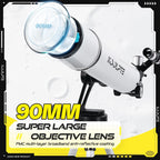 Telescope 90mm Aperture 700mm with Vertisteel AZ Mounting Slow-Motion Mount  High Power Telescopes for Adults Astronomy  Easy for Beginners  with Carry Bag Wireless Remote Control  Phone Adapter White