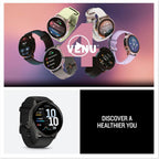 Garmin Venu® 4  45mm  Advanced Health and Fitness GPS Smartwatch  Bright and Colorful Display  Built-in Flashlight  12 Days of Battery Life  Slate with Black Silicone Band
