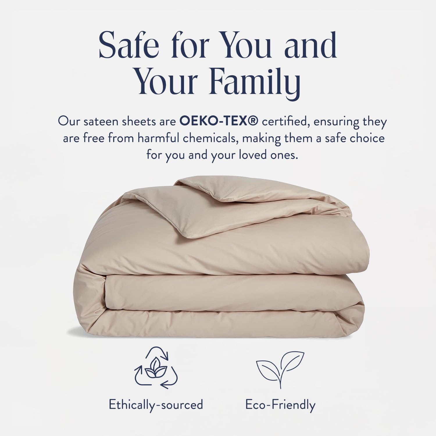 Brooklinen Luxury Sateen Duvet Cover - 100% Cotton, King/California King Size in Pebble with Extra-Long Corner Ties and Button Closure - Best King/Cali King Duvet Covers