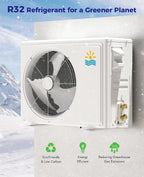Mini Split Ac/Heating System - 9000 BTU Ductless Mini Split Air Conditioner with Heat Pump, 19 SEER2 115V Energy Efficient Ac Unit Up to 450 Sq.Ft with Installation Kit