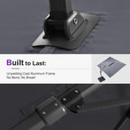 PURPLE LEAF 10FT Cantilever Outdoor Umbrellas Large Patio Umbrella Hanging Double Top Square Offset Umbrella with 360°Rotation Tilting Umbrella Outdoor Patio, Grey