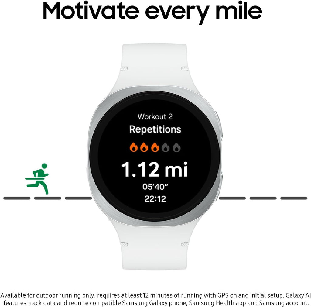 Samsung Galaxy Watch 8 (2025) 40mm Bluetooth Smartwatch  Cushion Design  Fitness Tracker  Sleep Coaching  Running Coach  Energy Score  Heart Rate Tracking  Graphite US Version  2 Yr Warranty