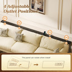 SUPERJARE 110.2 Inch Sofa Table with 2 Power Outlets and USB-C Port, 5.9 Inch Narrow Console Table with Storage, Extra-Long, for Entryway Hallway Couch Behind Sofa, Small Spaces, Black