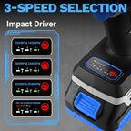 Cordless Drill & Impact Driver: DEKOPRO 20V Brushless Power Drill and 20V Brushless Impact Driver Set, Power Tool Set with 2 x 2.0Ah Batteries, Charger, Bag& 52 x Accessories-Blue
