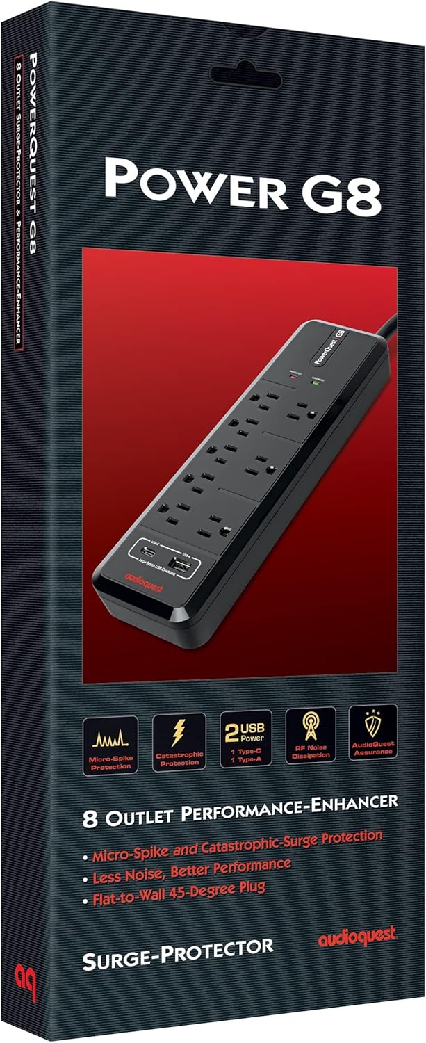 Samsung QN65QN80FAFXZA 65 Inch Neo QLED QN80F Series Supreme UHD 4K TV with an AudioQuest G8 8-Outlet USB-A/USB-C AC Power Surge Protector (2025)