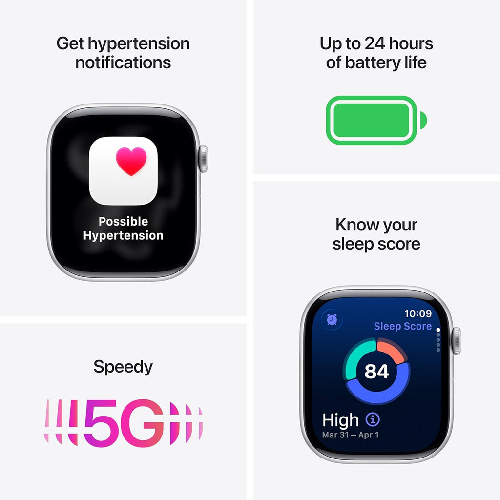 Apple Watch Series 11 GPS + Cellular 42mm Smartwatch with Rose Gold Aluminum Case w Light Blush Sport Band - S/M. Sleep Score  Fitness Tracker  Health Monitoring  Always-On Display  Water Resistant