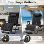 Homall Oversized Zero Gravity Chair, 32In Recliner Lounge Chair with Removable Soft Cushion and Cup Holder, Adjustable Anti Gravity Chair Folding Patio Chairs Padded for Indoor and Outdoor (Black)