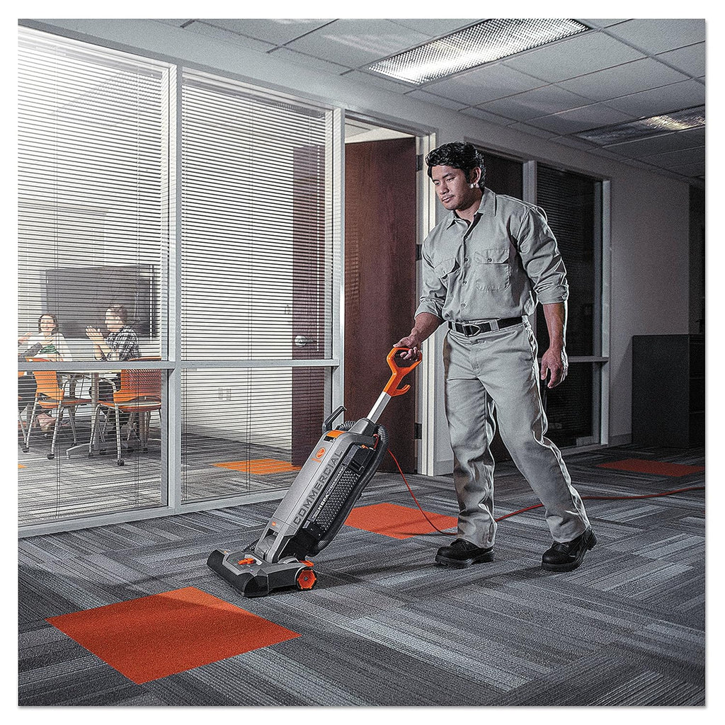 Hoover Commercial HushTone Upright Vacuum Cleaner, 15 inches with Intellibelt, for Carpet and Hard Floors, CH54115, Gray