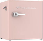 Frigidaire Coral EFR176- AMZ EFR176 Retro Mini Refrigerator-Energy Saving-Adjustable Thermostat Control-Side Mounted Bottle Opener-Ideal for for Dorm, Office, RV, Garage, Apartment 1.6 Cubic Feet