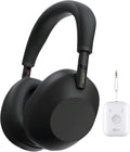 Sony WH-1000XM6 Wireless Noise-Canceling Headphones with QN3 Processor (Black) Bundle with Connect Air in-Flight Bluetooth Wireless Audio Transmitter (2 Items).