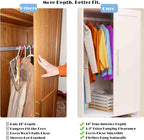 Armoire Wardrobe Closet with 6 Deep Drawers and Doors 71" Clothing Storage Cabinet with Hanging Rod Wooden Wardrobe Cabinet for Bedroom, Large Capacity Storage White, 2 Sets