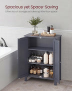 VASAGLE Floor Storage Cabinet, Freestanding Storage Unit with 2 Adjustable Shelves, for Bathroom Living Room Dining Kitchen, 11.8 x 23.6 x 31.5 Inches, Slate Gray UBCB60GY