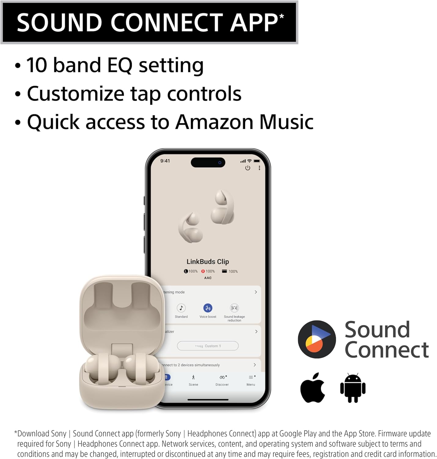 Sony LinkBuds Clip Open-Ear Truly Wireless Earbuds  Comfortable & Secure Fit  Lightweight Clip-On Design  Touch Controls  Ambient Sound Awareness  Water Resistant  Up to 37 Hrs of Playback  Black