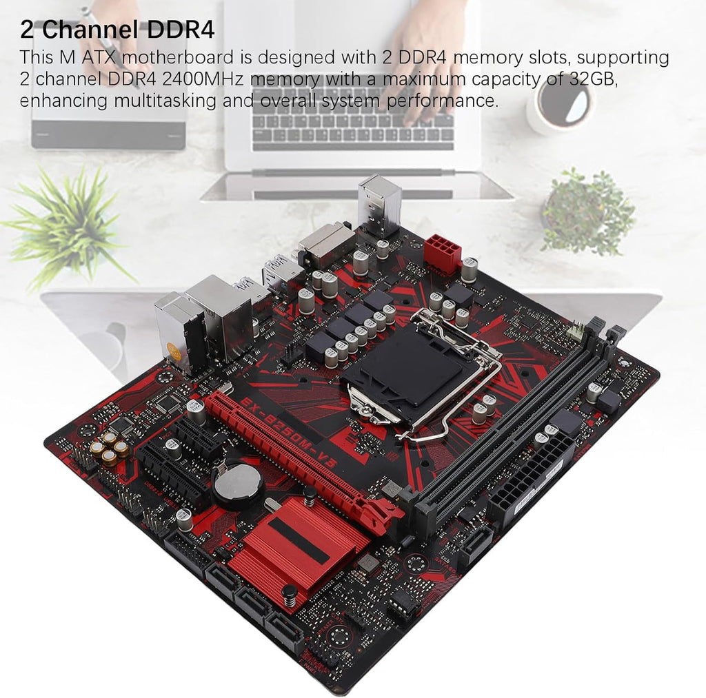 XUMIUZIY B250M V3 Desktop Motherboard, M ATX 2 DDR4 DIMM Slot for LGA 1151 7th 6th Gen Core i7 i5 i3 14nm CPU Processor, with PCI E 3.0, DVI Output, ALC887 8 Channel Sound Chip