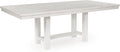 Signature Design by Ashley Robbinsdale Casual Removable Center Leaf Dining Extension Table with Trestle Base, Wood, Ash Veneer, Tabletop with Planked Effect, 2 Removable Center Leaves, Seats 8, White