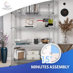 4000 LBS Heavy Duty Wire Rack, 48 x 24 x 76, 5-Tier NSF Commercial Rolling Rack with 4" Industrial Casters, Chrome Metal Wire Shelving for Garage, Kitchen, Adjustable Storage Shelf, Crescent