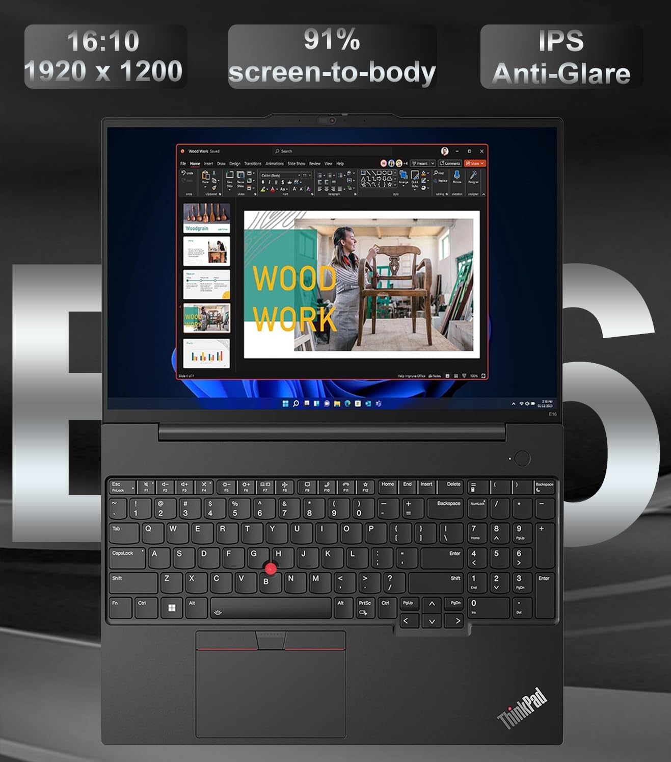 Lenovo ThinkPad E16 Gen 2 Business Laptop (16" FHD+ Anti-Glare  AMD Ryzen 7 7735U (> Intel i7-1355U)  16GB DDR5  512GB SSD) Backlit  Fingerprint  Wi-Fi  Ethernet  1080p Webcam  Win 11 Pro w/ Copilot