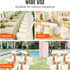 VEVOR Stretch Spandex Folding Chair Covers, Universal Fitted Chair Cover, Removable Washable Protective Slipcovers, for Wedding, Holiday, Banquet, Party, Celebration, Dining (30PCS Ivory White)