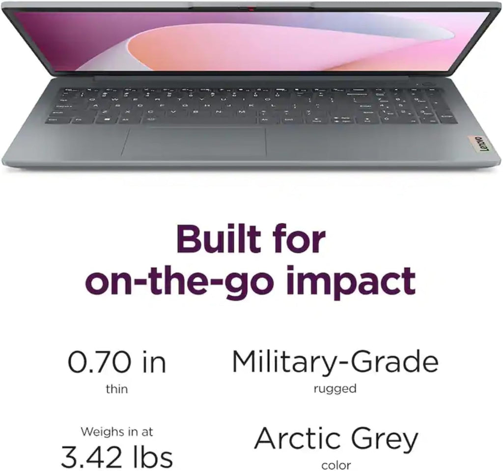 Lenovo IdeaPad Slim 3i - 15.6“ FHD Dispaly - Intel 4 Cores - Microsoft 365 Included - 1.1TB Storage | 128GB SSD and 1TB Cloud  Military-Grade  no Mouse | Learn  Work  Quality and Stream