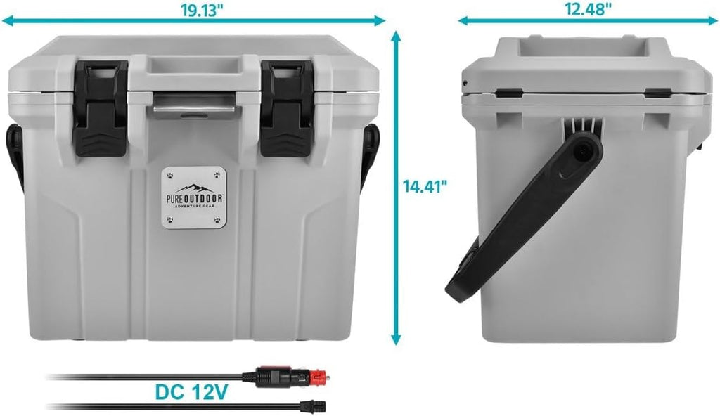 Monoprice Emperor 15 Portable Refrigerator 15L with Car Plug Adapter, 12V DC for Car/SUV/Truck/Van/RV, Chiller/Warmer, Holds Up to 19 Cans, Rotomolded Construction, Integrated Handle and Bottle Opener