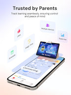 AI Kids Tablet with Parental Control - 50000+ Content AI Tutor Learning Tablet with ELA  Math  ABC  Word  Read  Phonics  STEM for Homeschooler Educational Study for G1 - G6 (TalPad T100 with Keyboard)