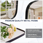 ANDY STAR Black Oblong Mirror, 36x48 Inch Black Oval Mirror for Bathroom with Stainless Steel Metal Frame, Wall Mouned for Bathroom, Living Room, Entryway
